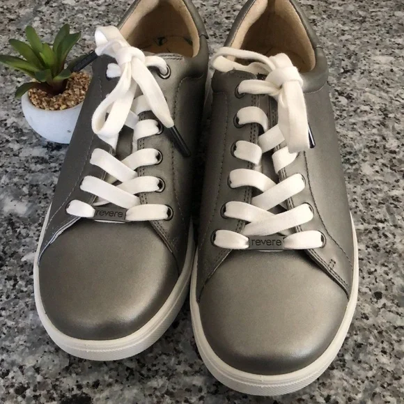 NewREVERE Limoges LEATHER LACE-UP Shoes Slate Peacock NWOB - Picture 2 of 10